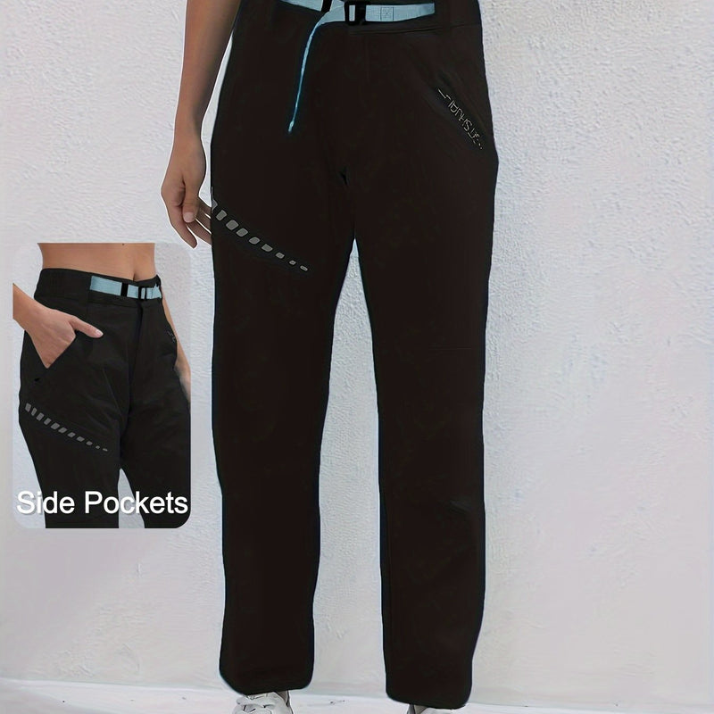 Women's Sports Long Pants, Stretchy Fitted Design with Adjustable Elastic.