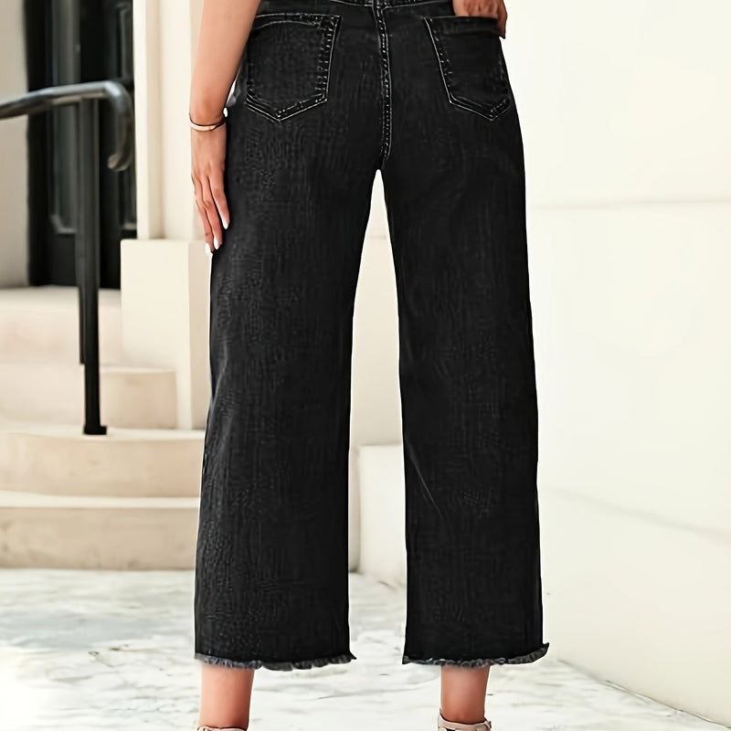 Women's Plus Size Fashion Stretch Cropped Jeans.