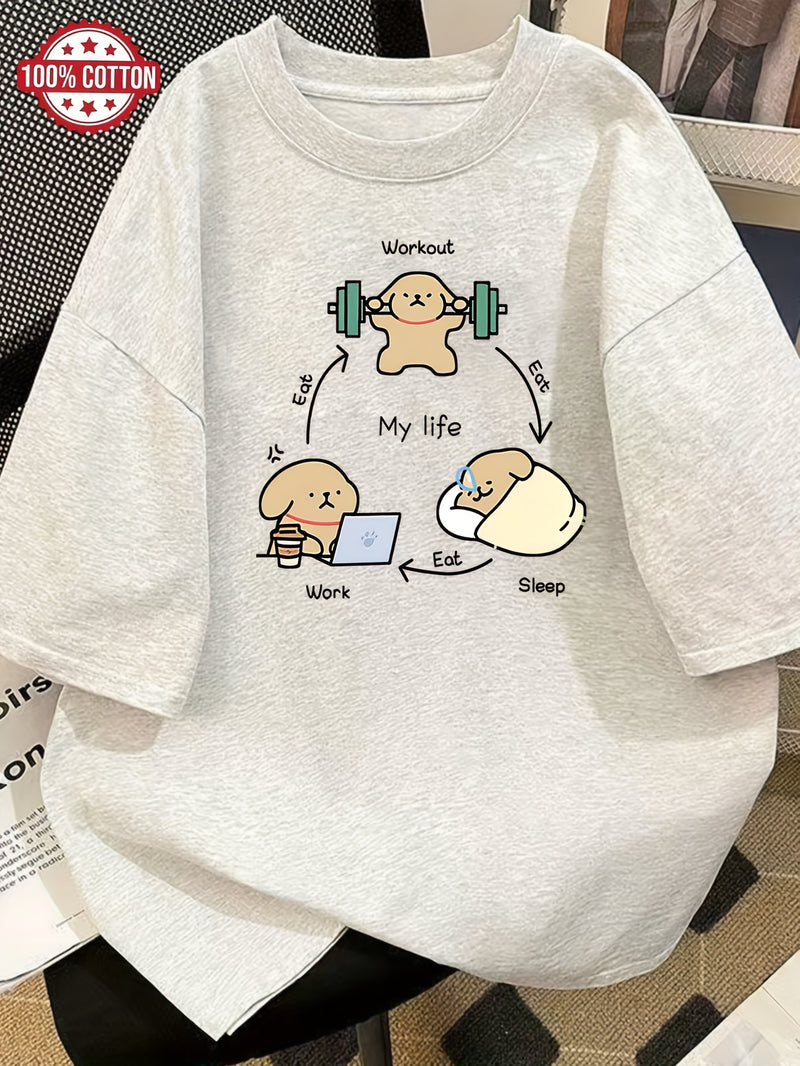 Women’s Trendy Summer Loose-Fitting Round-Neck T-Shirt.