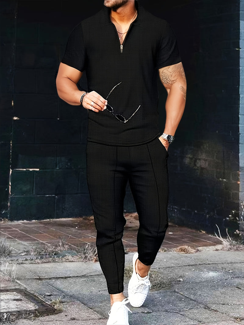 Men's Fashion Short-Sleeve Long-Pants.