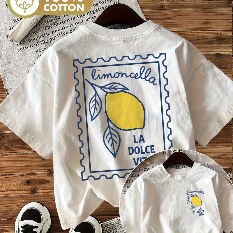 Graphic Print T-shirt, Short Sleeve Crew Neck Casual Top.
