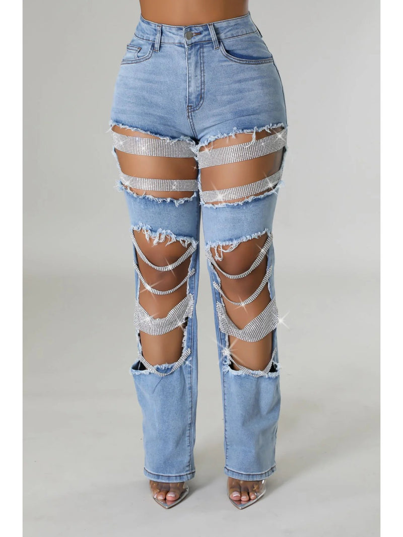 Women’s Hot Y2K Hot Summer Ripped Jeans.