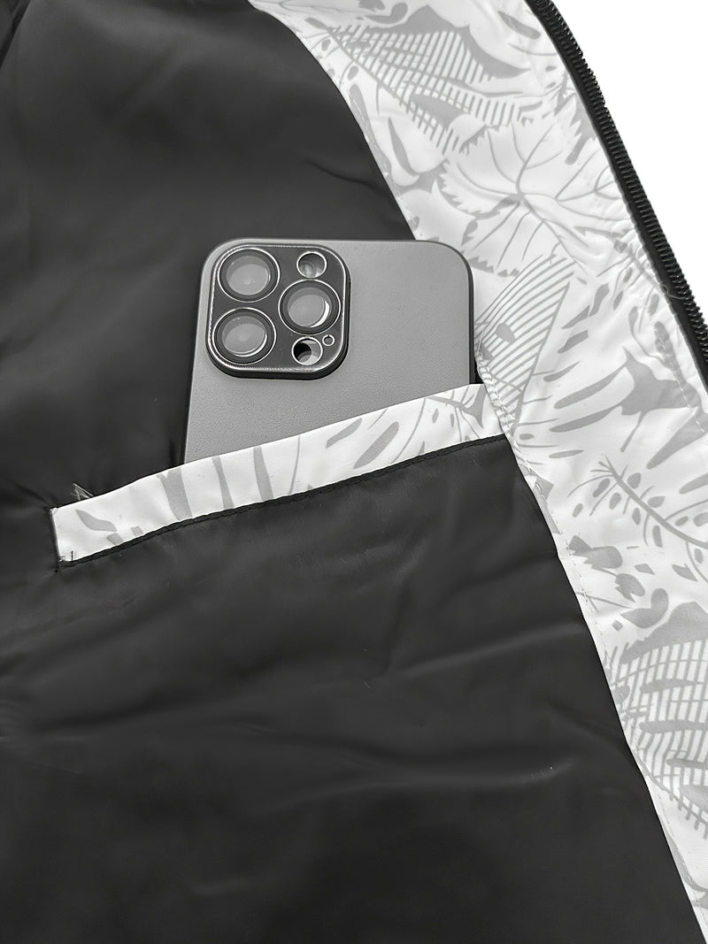 Men'S Fashion Print Casual Sports Jacket with Baseball Collar, Long Sleeve.