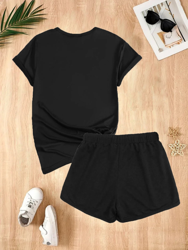 2pcs Women's Y2K Sportswear Suit - Shorts.