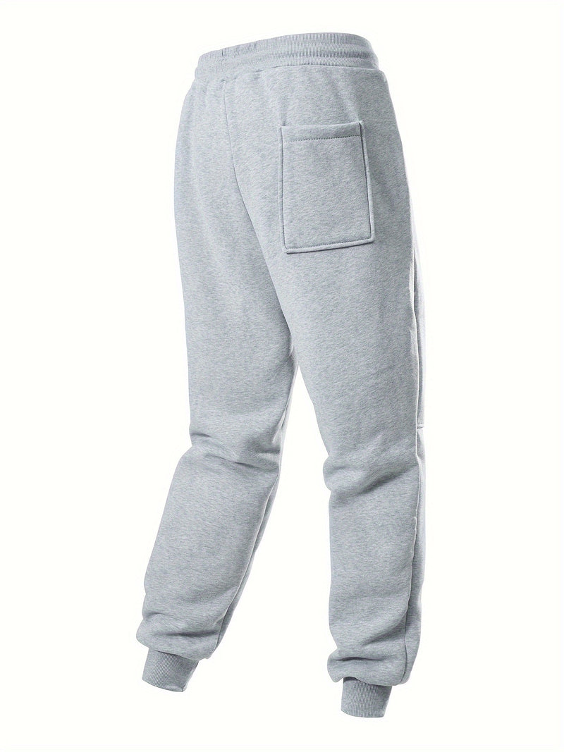 3pcs Men's Joggers with Elastic Waistband & Drawstring.