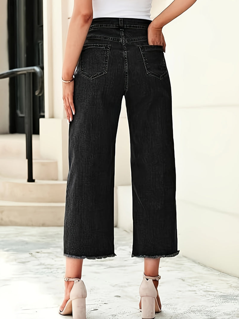 Women's Plus Size Fashion Stretch Cropped Jeans.
