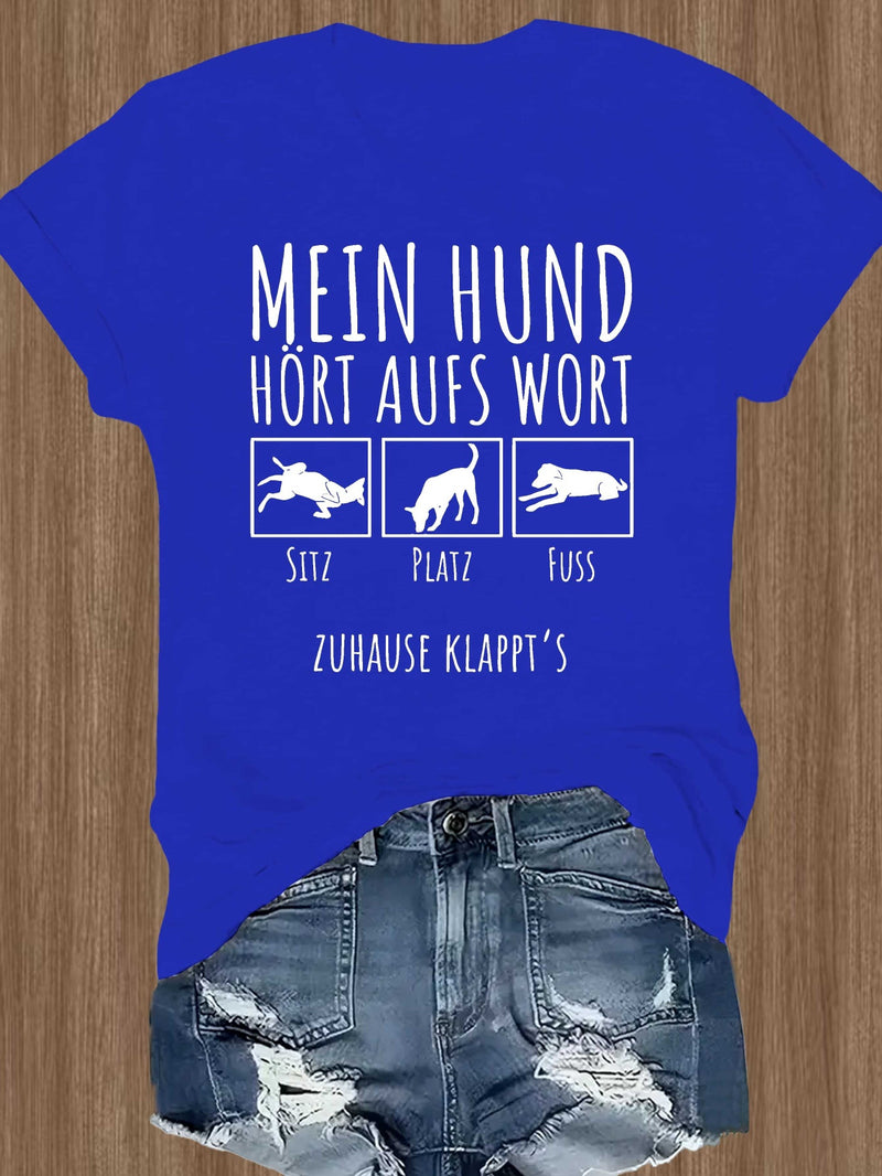 Women's German Dog Graphic T-Shirt.