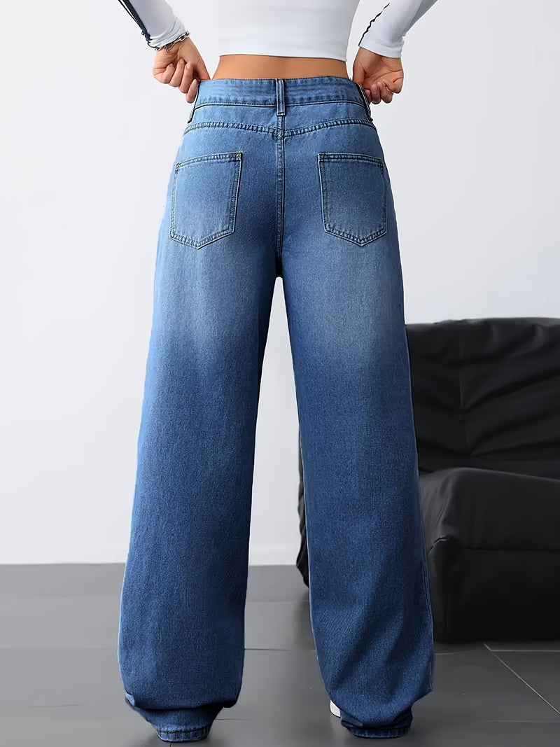 Ladies' Loose Straight-Leg Jeans.