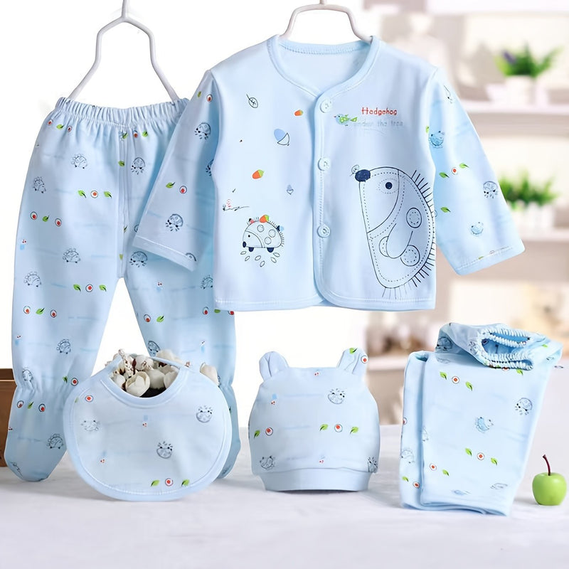 5pcs Baby 0-3m Set, All-Season Casual Outfits for Boys and Girls.