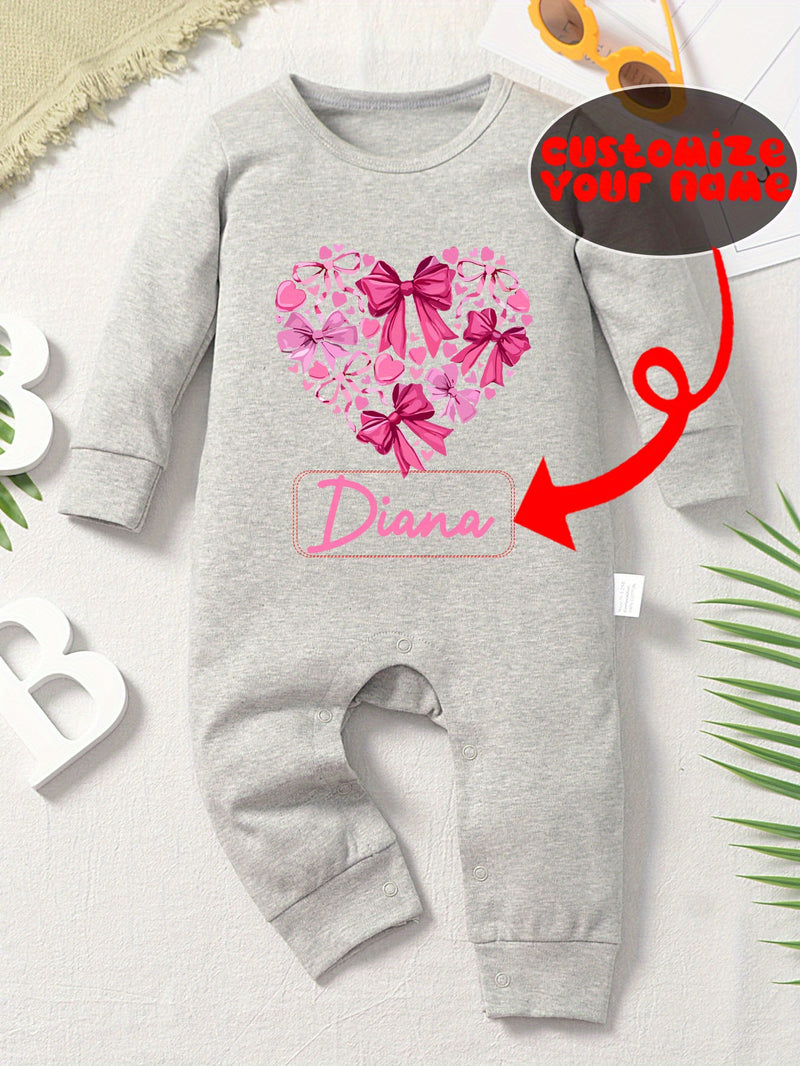 Pure Long-Sleeve Print Bodysuit, Casual Long-Sleeve Jumpsuit for Autumn.