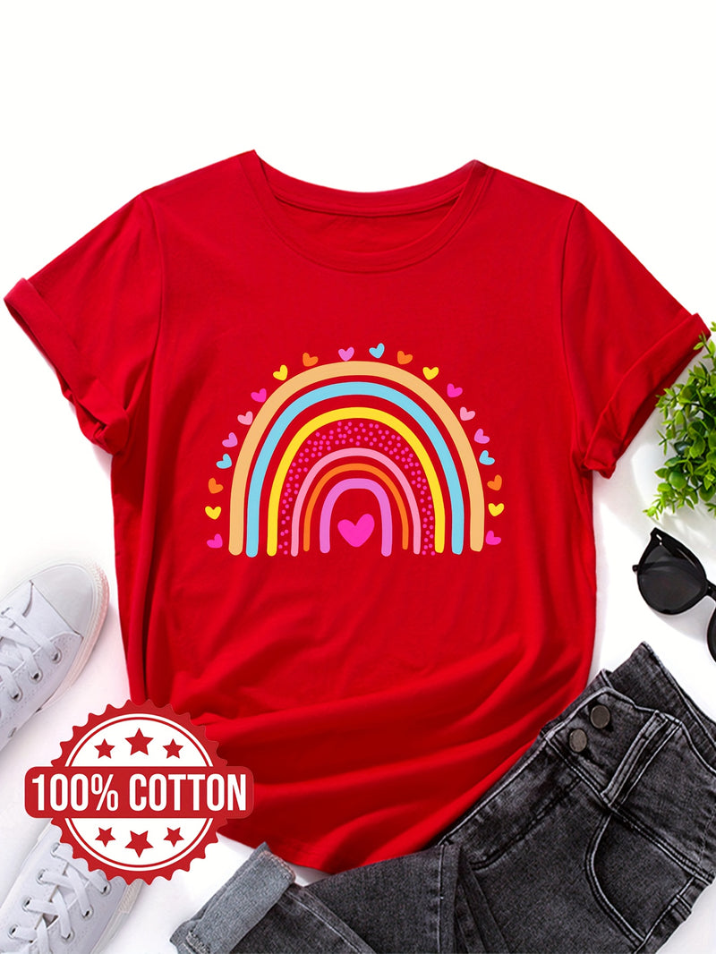 Women’s Rainbow and Love Print T-shirt.