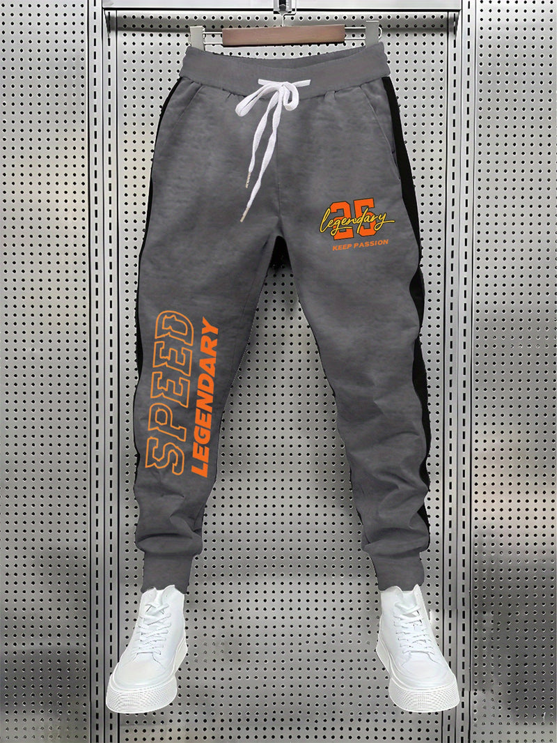 Men’s Athletic Joggers Featuring Printed Stretch Material for Gym And Jogging.
