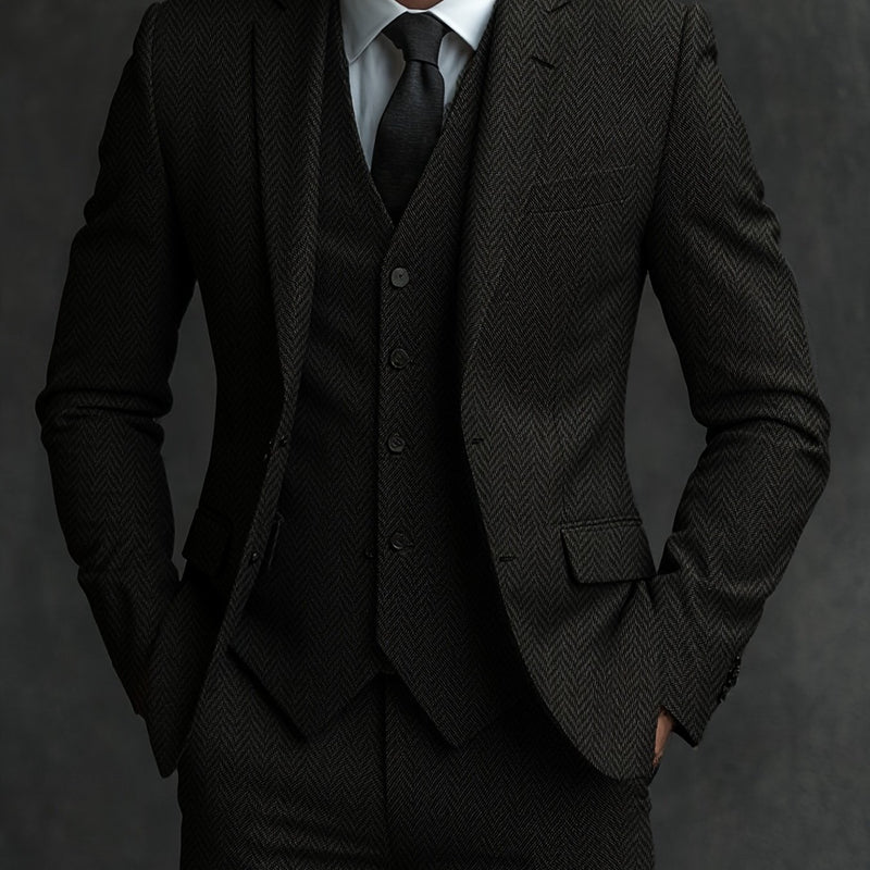 Wool Blend Herringbone Tweed.