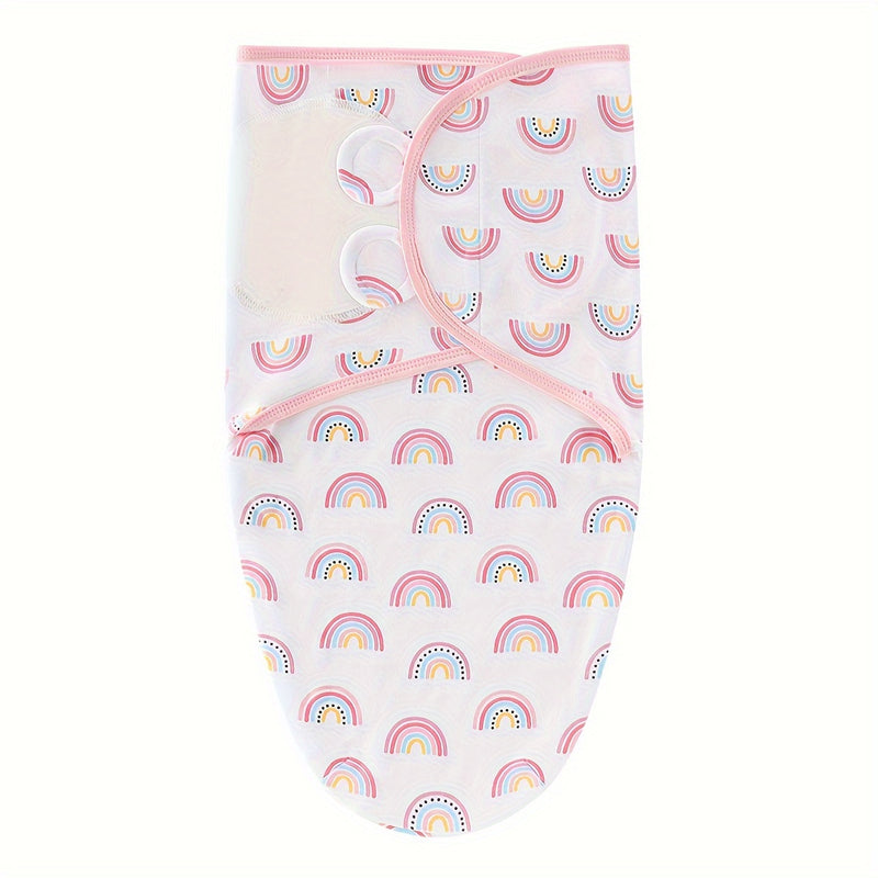 2pcs Soft Cotton Baby Swaddle Sack Set with Hat for Newborn Girls, 0-6 Months.