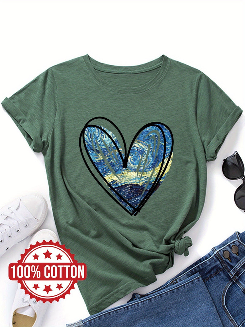 Women's "Starry Sky Love" Graphic T-Shirt.