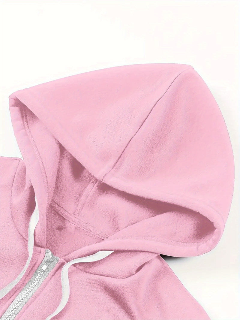 Women’s Cute Puppy And Paw Print Design, Long-Sleeve Pocket Hoodie Jacket.