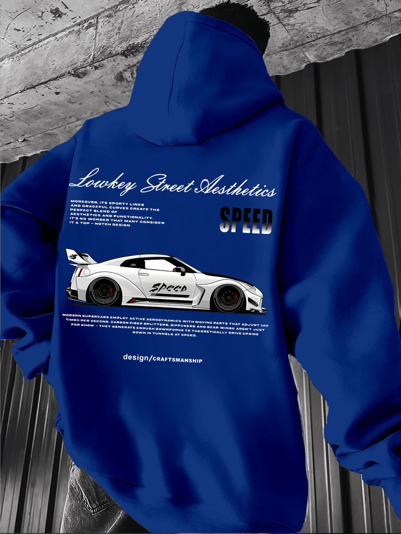 Racing Style,  Element Pattern Print Men's Hoodie.