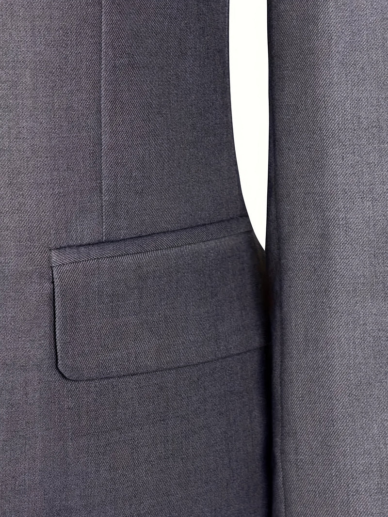 Men'S Single-Breasted Double-Button Business Suit with Notch Lape.