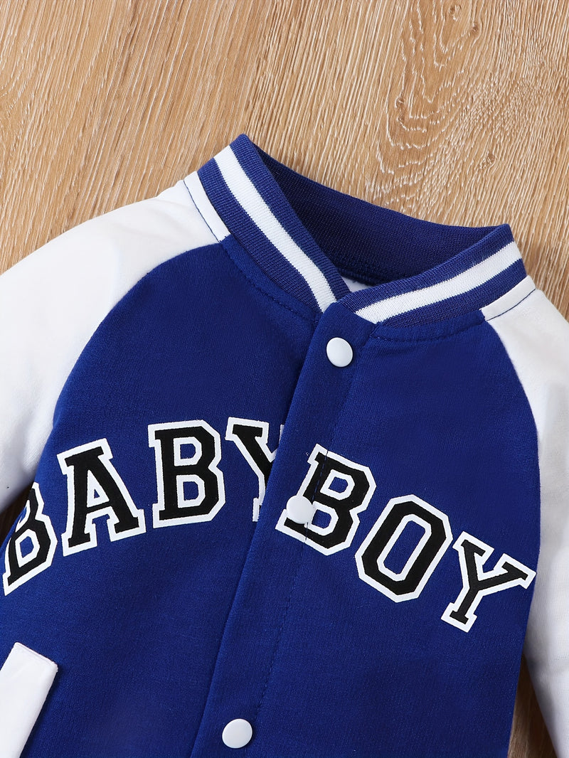 Spring And Autumn Baby Boy BABYBOY  Round Neck.