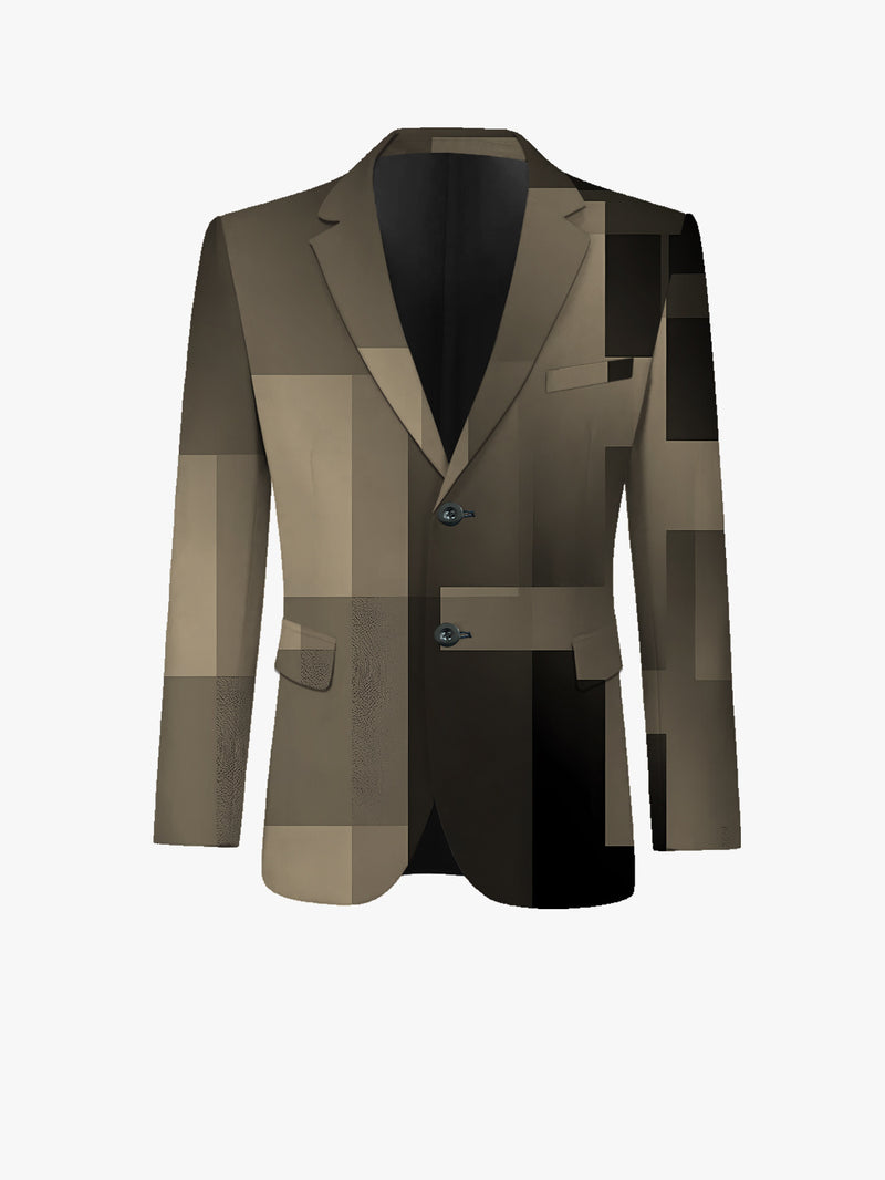 Men'S Suit Set with Digital Print, Featuring a Stylish Blazer And Trousers.