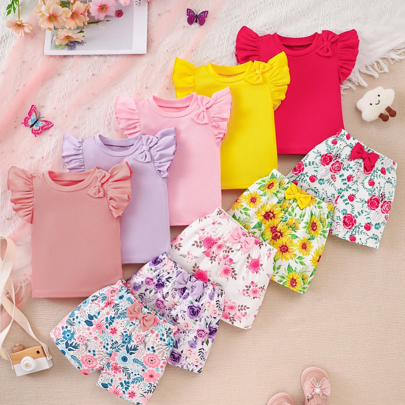 Ten-piece Girls' Casual Style Set with Purple.