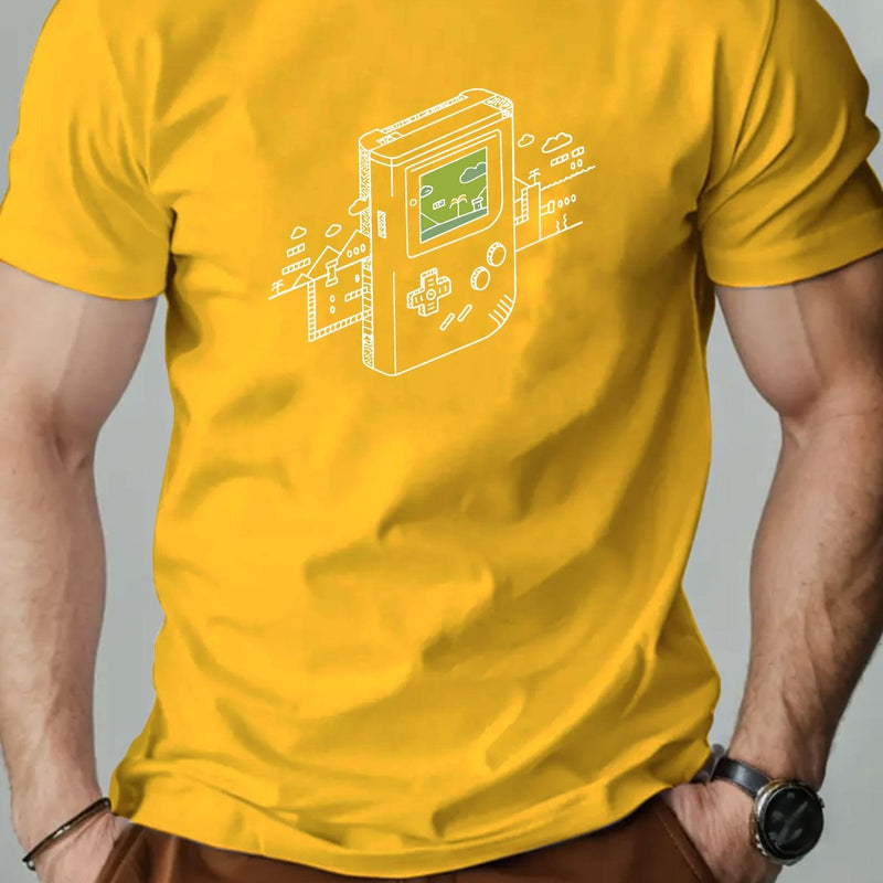 Men's Gaming Console Print Summer Casual Crew Neck Short Sleeve T-Shirt.