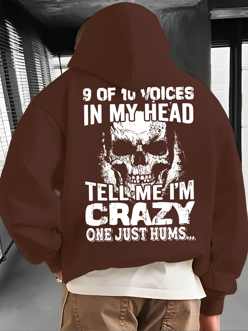 Men's "Skull" Print Hooded Sweatshirt.