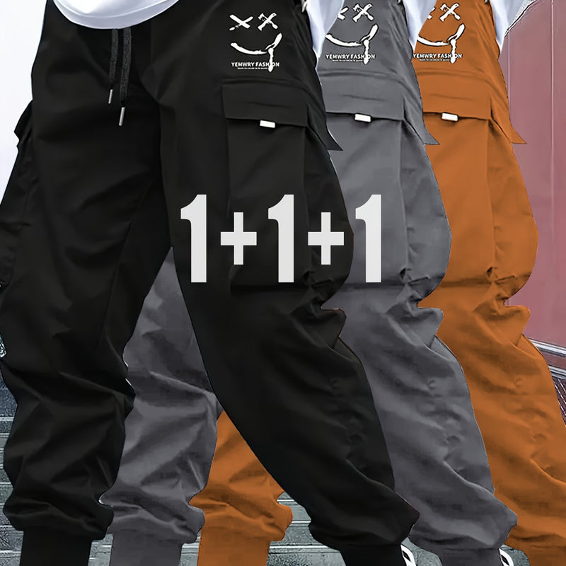 3pcs Men's Heavy-Duty Work Pants.