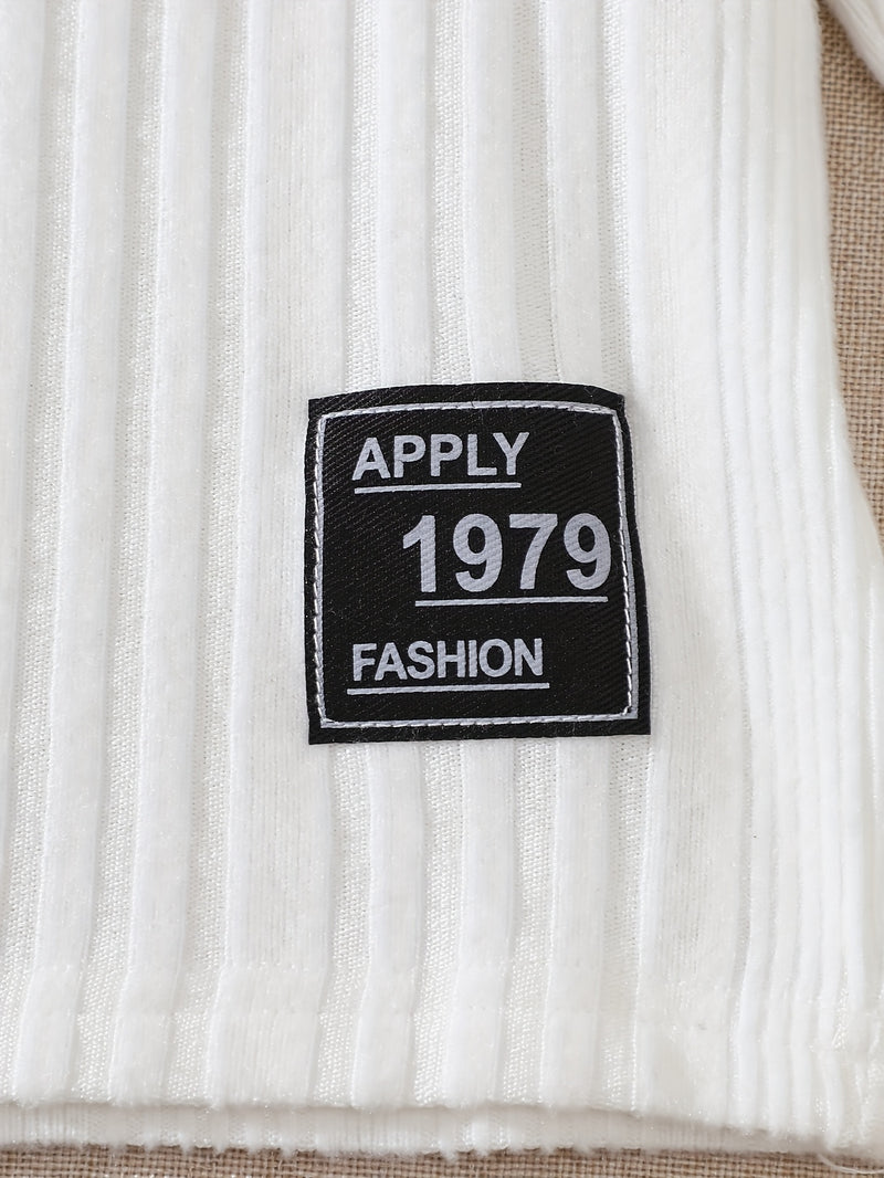 6pcs Kids Fleece Ribbed Long Sleeve Pants Set Fashion Casual Elastic.