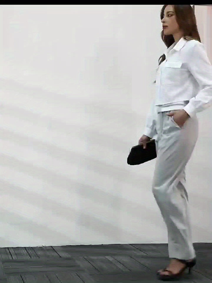 Women's Elegant and Stylish Casual Commuter Color-Matching Outfit Set.