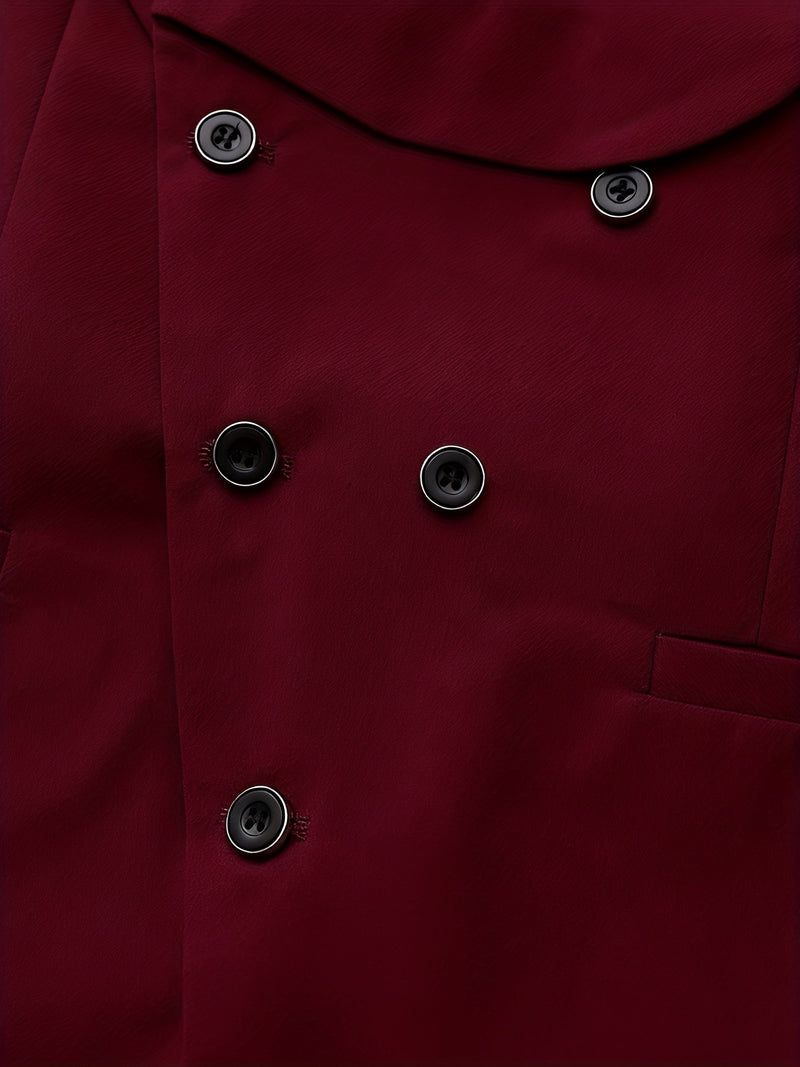 Men's 3pcs Suit Set, Blazer + Vest + Trousers.