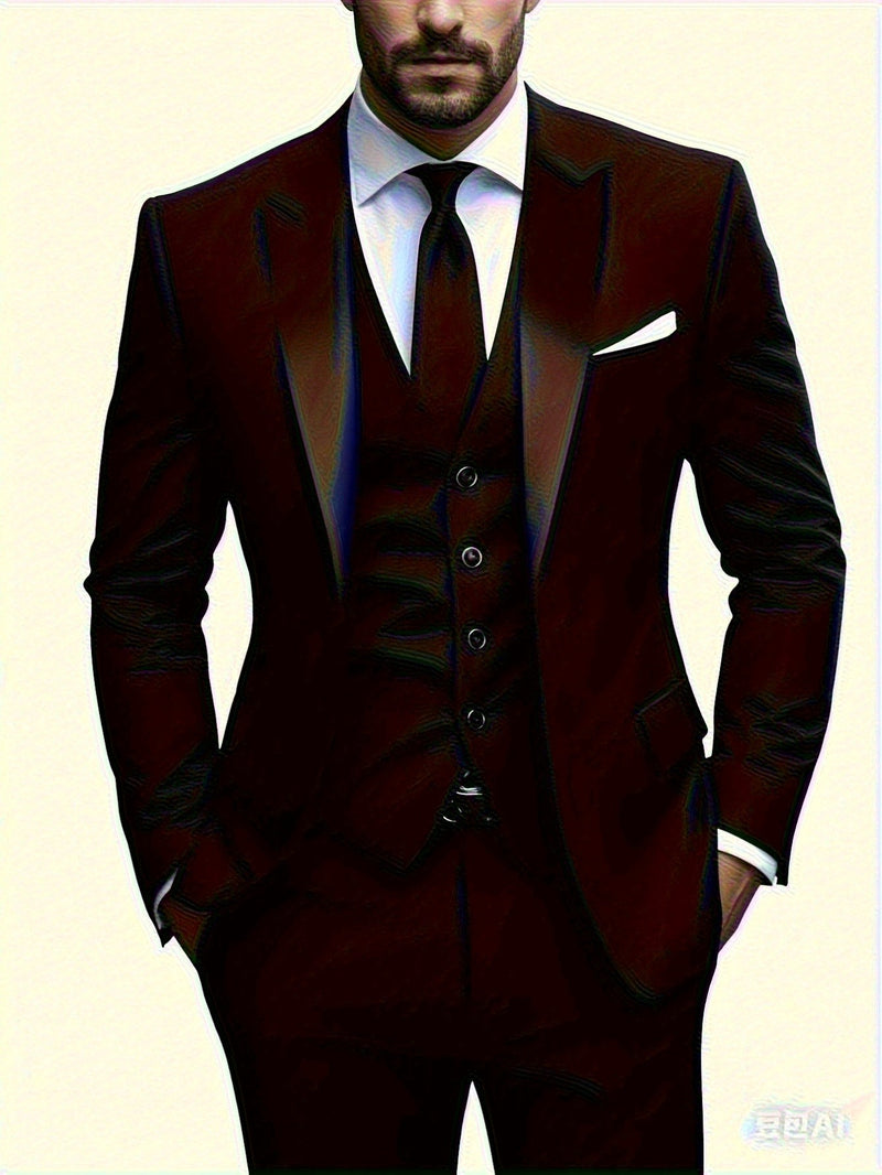 Men'S 2pcs Suit, Jacket + Trousers - Casual Business Style.