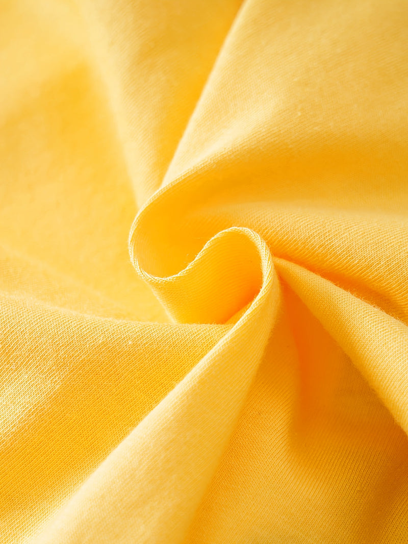 Cotton Striped Yellow Giraffe with Faux Suspenders, Three-Dimensional Design.