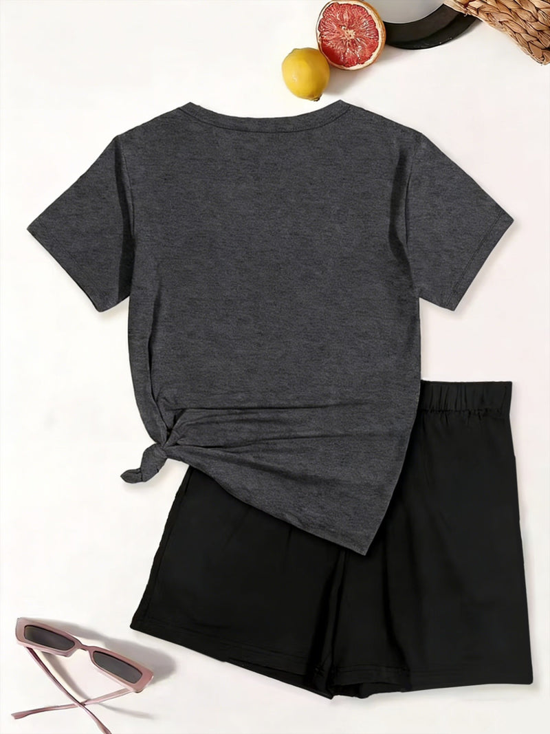 2pcs Women's Y2K Sportswear Suit - Shorts.