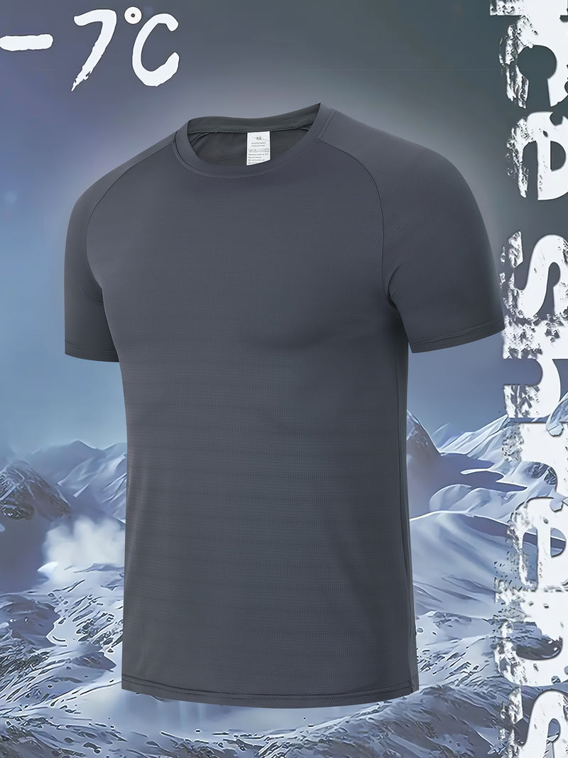 Men's Quick-Dry Ice Cooling Short Sleeve T-Shirt.