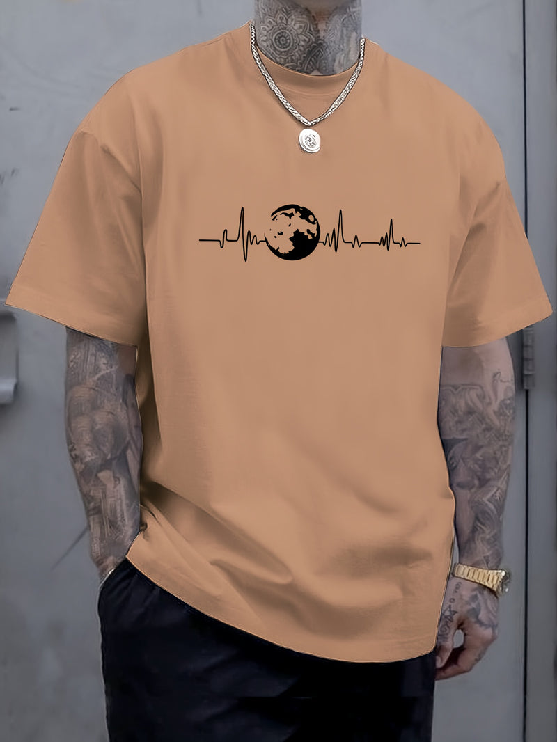 Plus Size Men’s Summer Short-Sleeve Graphic Print T-Shirt.