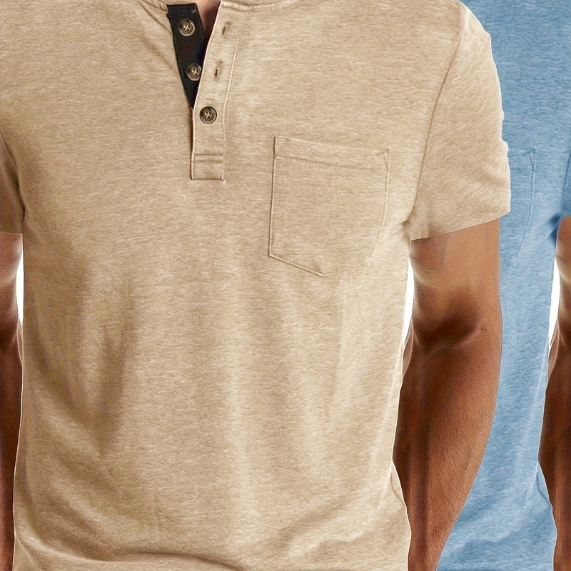 2pcs Set of Stylish Short-Sleeve T-Shirts for Men.
