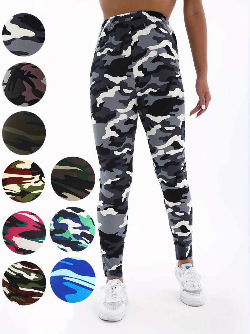 3 Pack Autumn Winter Women's Cropped Leggings Camouflage Series.