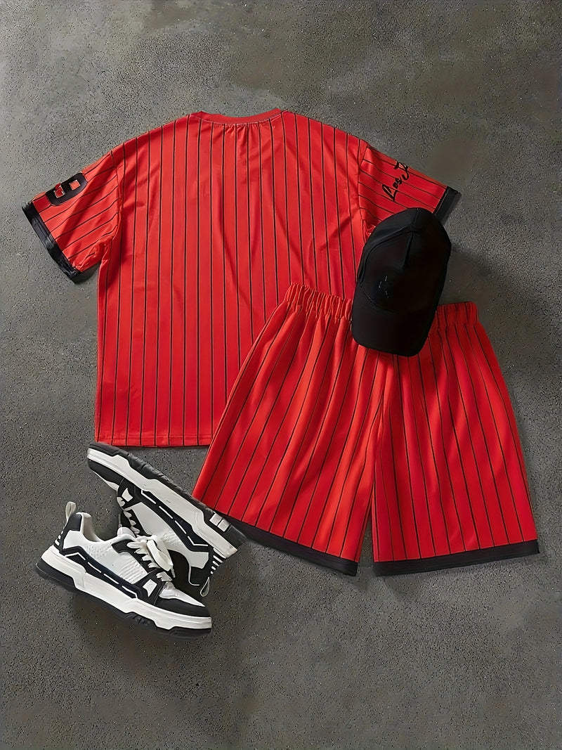 Men's Casual Short Sleeve T-Shirt and Shorts Set.