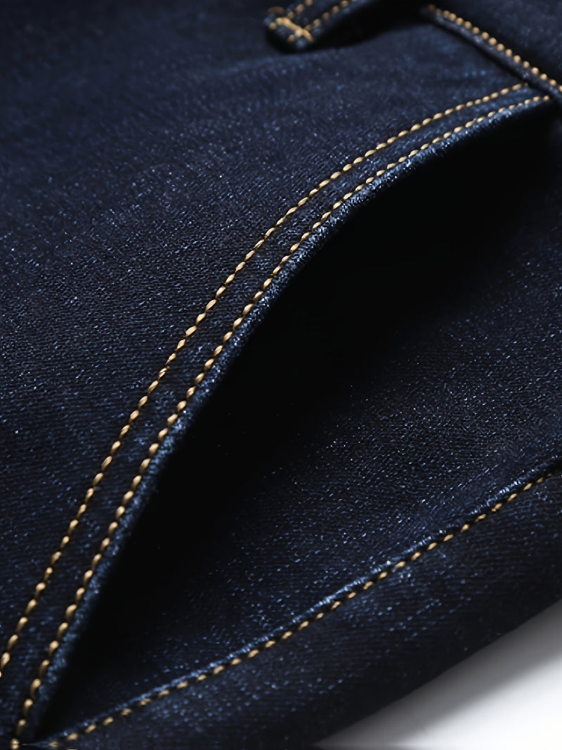 Jeans for Men's business straight stretch pants.