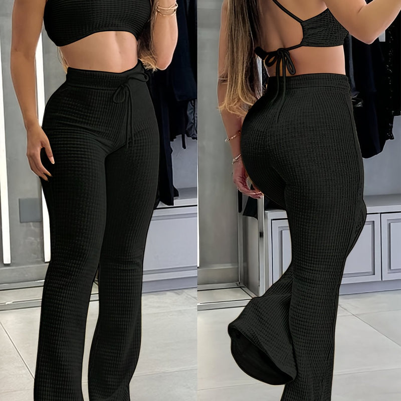 Women’s Yudomi Directional Casual Vacation Tank Top and Flare Pants.