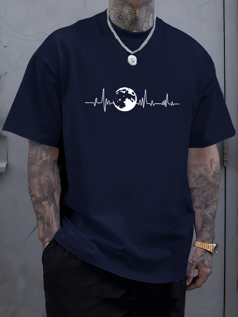 Plus Size Men’s Summer Short-Sleeve Graphic Print T-Shirt.