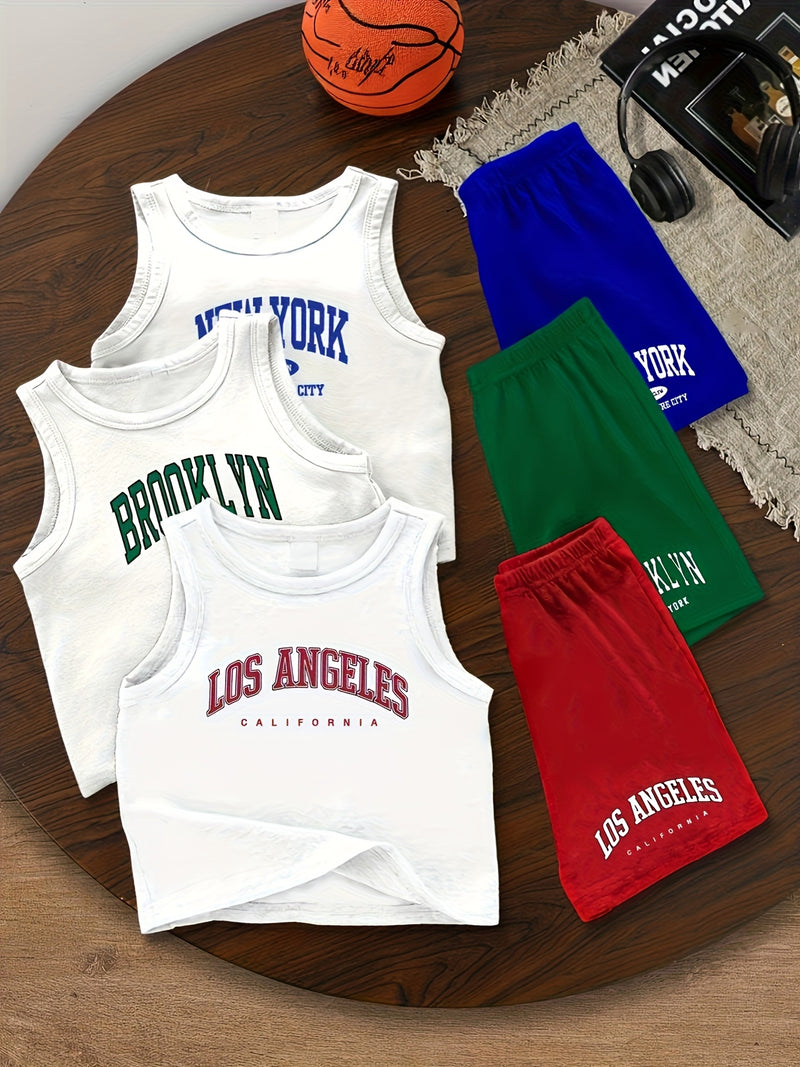 6pcs Set for Baby Boys Featuring a Trendy Summer Outfit.