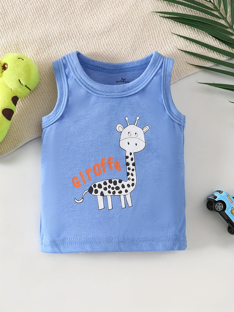 3pcs Spring/Summer Newborn Boy Sleeveless T-Shirt Set. Soft.