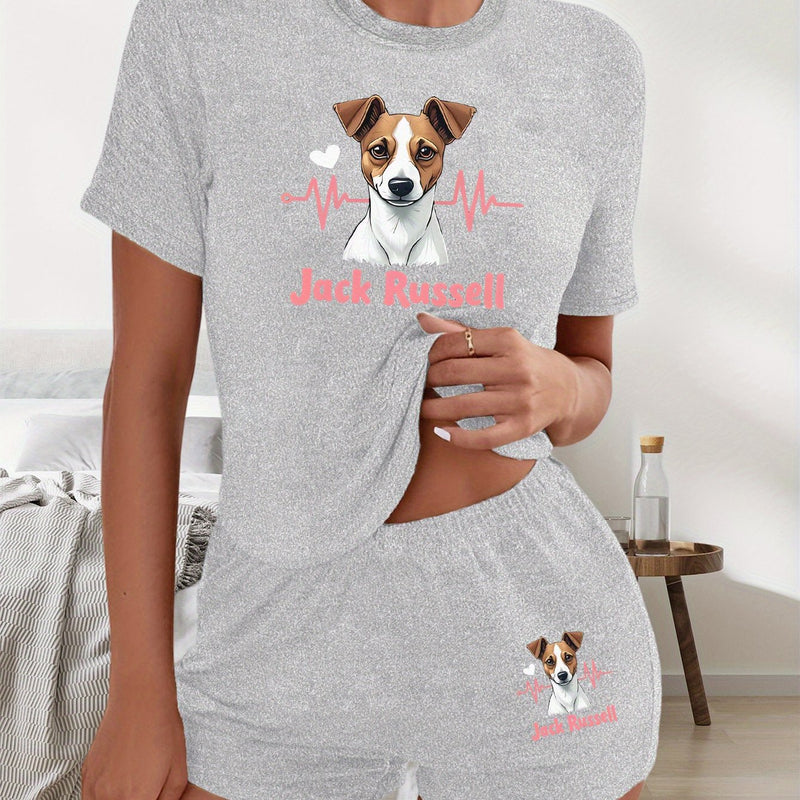 Women's Casual Graphic Print T-Shirt and Shorts.