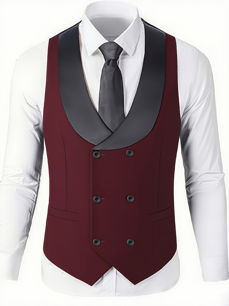 Men's 3pcs Suit Set, Including a Blazer, Vest, And Trousers.
