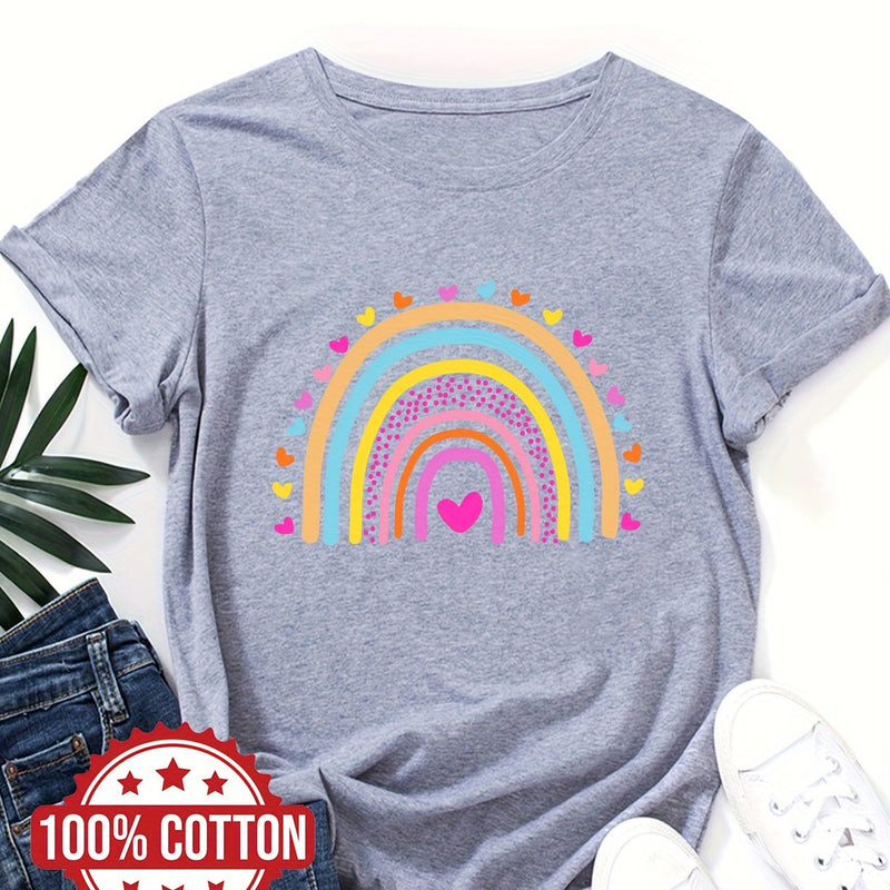 Women’s Rainbow and Love Print T-shirt.