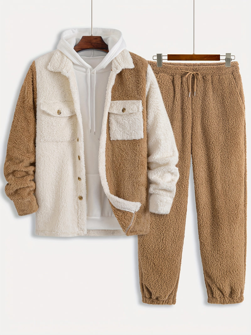 This Is a New Winter Casual Two-Piece Set for Men.