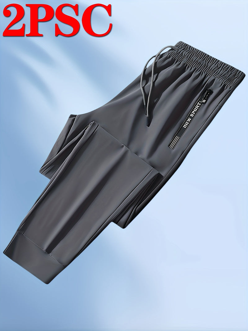 Men’s 2-Piece Set Summer High-Elasticity Jogging Pants.