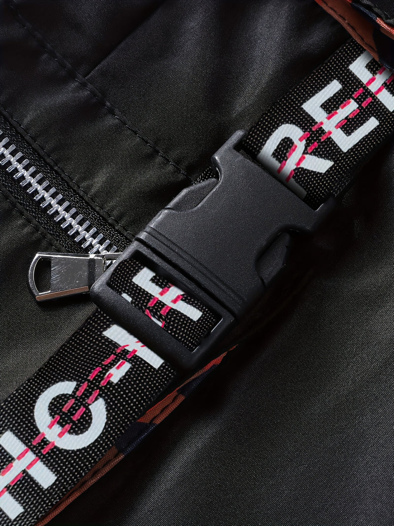 Men's Trendy Streetwear Cargo Pants with Alphabet Pattern.